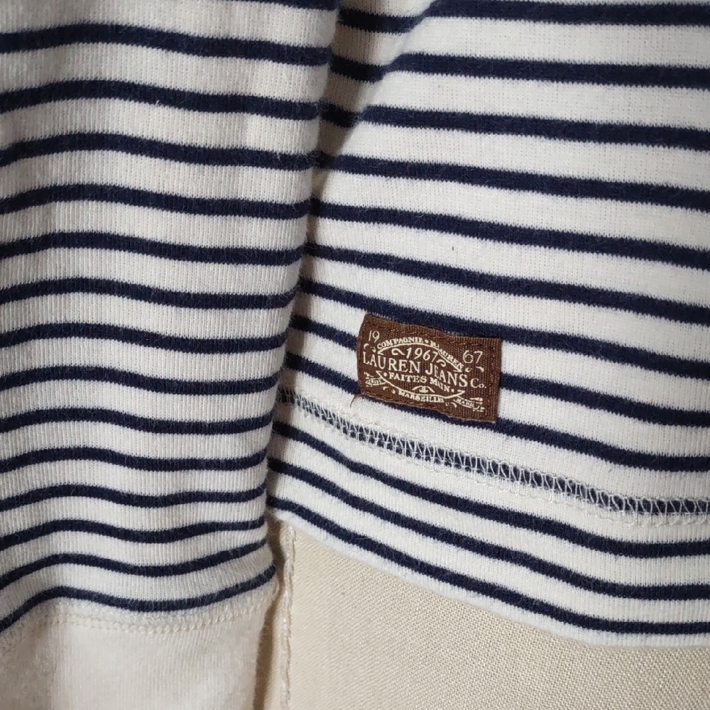 Lauren Ralph Lauren Navy and White Striped Long Sleeve Top - Picture 7 of 7